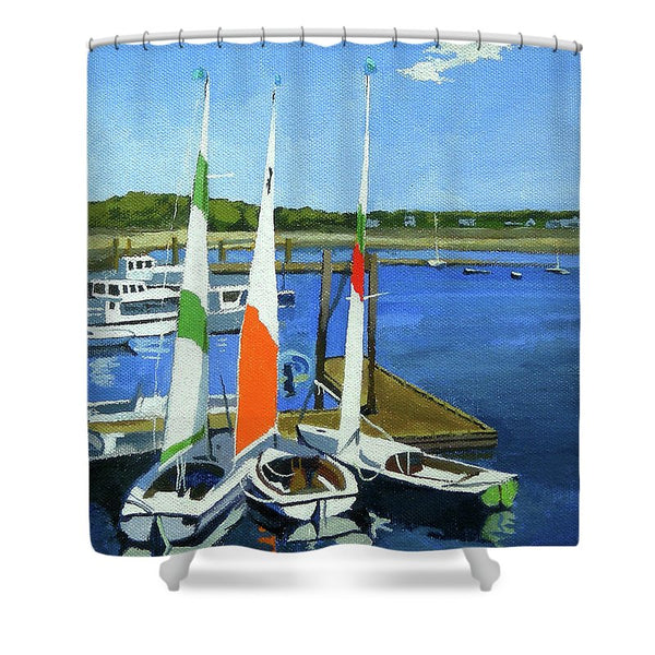 Chatham Harbor Boats Chatham Cape Cod Massachusetts - Shower Curtain