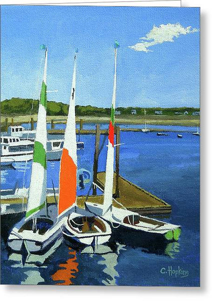 Chatham Harbor Boats Chatham Cape Cod Massachusetts - Greeting Card