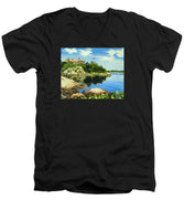 Beacon Rock Brenton Cove Newport Rhode Island - Men's V-Neck T-Shirt