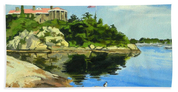 Beacon Rock Brenton Cove Newport Rhode Island - Bath Towel