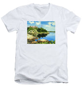 Beacon Rock Brenton Cove Newport Rhode Island - Men's V-Neck T-Shirt