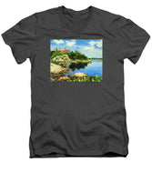 Beacon Rock Brenton Cove Newport Rhode Island - Men's V-Neck T-Shirt