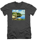 Beacon Rock Brenton Cove Newport Rhode Island - Men's V-Neck T-Shirt