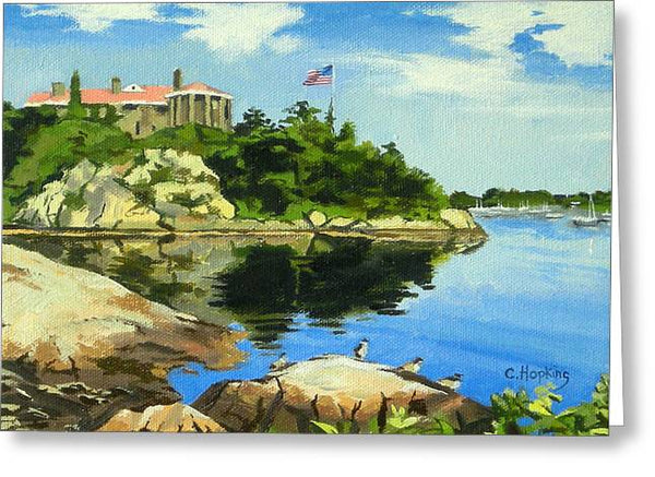 Beacon Rock Brenton Cove Newport Rhode Island - Greeting Card