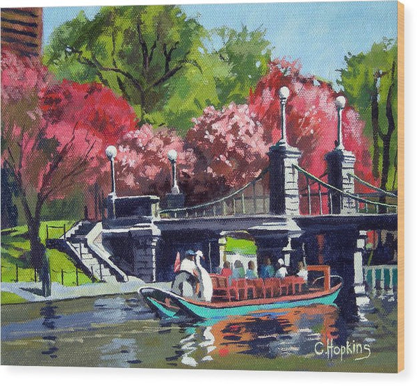 Boston Public Gardens Boston Massachusetts - Wood Print