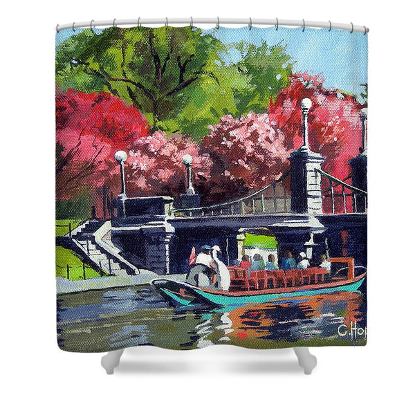 Boston Public Gardens Boston Massachusetts - Shower Curtain