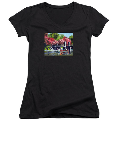 Boston Public Gardens Boston Massachusetts - Women's V-Neck