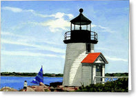 Brant Point Lighthose Nantucket Massachusetts - Greeting Card