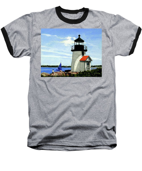 Brant Point Lighthose Nantucket Massachusetts - Baseball T-Shirt