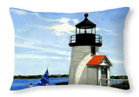 Brant Point Lighthouse Nantucket Massachusetts - Throw Pillow