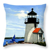 Brant Point Lighthouse Nantucket Massachusetts - Throw Pillow