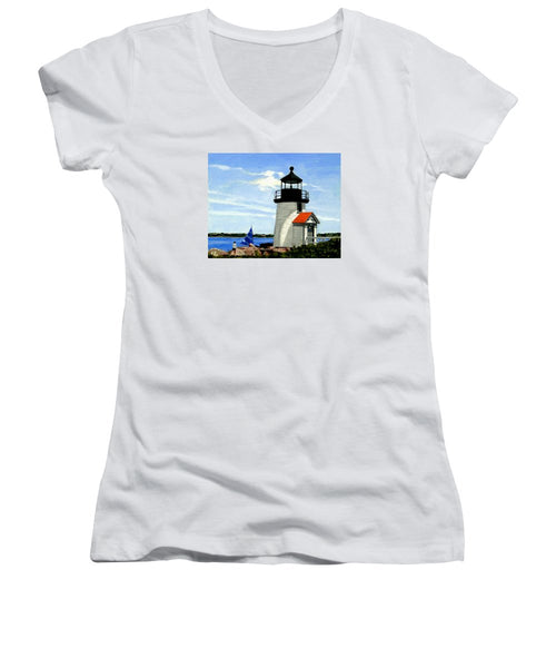 Brant Point Lighthouse Nantucket Massachusetts - Women's V-Neck