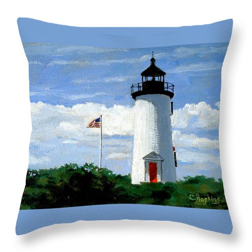 Cape Poge Lighthouse Martha's Vineyard Massachusetts - Throw Pillow