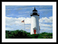 Cape Poge Lighthouse Martha's Vineyard Massachusetts - Framed Print