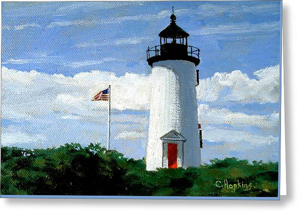 Cape Poge Lighthouse Martha's Vineyard Massachusetts - Greeting Card