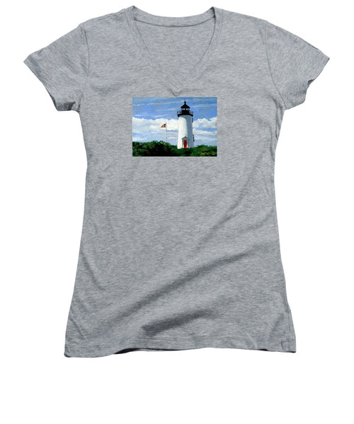 Cape Poge Lighthouse Martha's Vineyard Massachusetts - Women's V-Neck