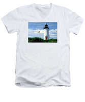 Cape Poge Lighthouse Martha's Vineyard Massachusetts - Men's V-Neck T-Shirt