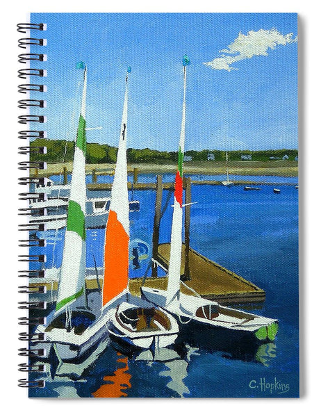 Chatham Harbor Boats Chatham Cape Cod Massachusetts - Spiral Notebook