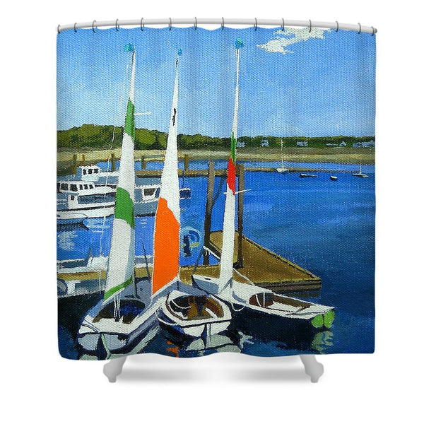 Chatham Harbor Boats Chatham Cape Cod Massachusetts - Shower Curtain