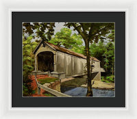 Comstock Covered Bridge East Hamptom Connecticut - Framed Print