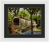 Comstock Covered Bridge East Hamptom Connecticut - Framed Print