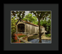 Comstock Covered Bridge East Hamptom Connecticut - Framed Print