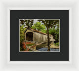 Comstock Covered Bridge East Hamptom Connecticut - Framed Print