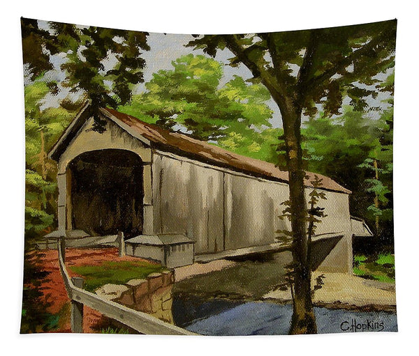 Comstock Covered Bridge East Hamptom Connecticut - Tapestry