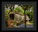 Comstock Covered Bridge East Hamptom Connecticut - Framed Print