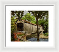 Comstock Covered Bridge East Hamptom Connecticut - Framed Print