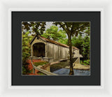 Comstock Covered Bridge East Hamptom Connecticut - Framed Print