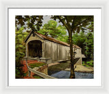 Comstock Covered Bridge East Hamptom Connecticut - Framed Print