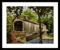 Comstock Covered Bridge East Hamptom Connecticut - Framed Print