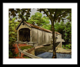 Comstock Covered Bridge East Hamptom Connecticut - Framed Print