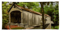 Comstock Covered Bridge East Hamptom Connecticut - Beach Towel