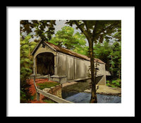 Comstock Covered Bridge East Hamptom Connecticut - Framed Print