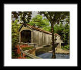 Comstock Covered Bridge East Hamptom Connecticut - Framed Print