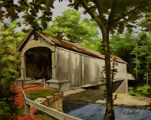 Comstock Covered Bridge East Hamptom Connecticut - Art Print