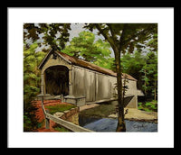 Comstock Covered Bridge East Hamptom Connecticut - Framed Print