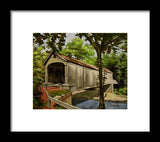 Comstock Covered Bridge East Hamptom Connecticut - Framed Print