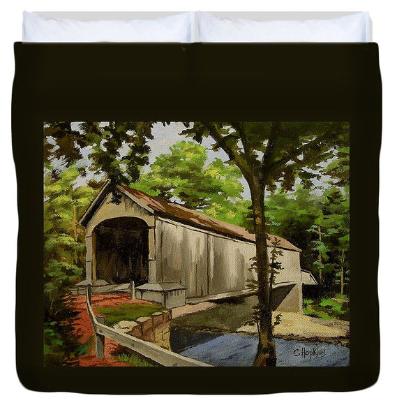 Comstock Covered Bridge East Hamptom Connecticut - Duvet Cover