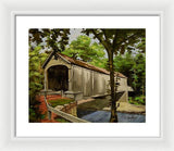 Comstock Covered Bridge East Hamptom Connecticut - Framed Print