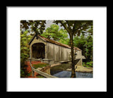 Comstock Covered Bridge East Hamptom Connecticut - Framed Print