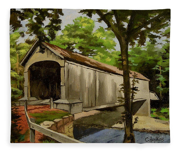 Comstock Covered Bridge East Hamptom Connecticut - Blanket