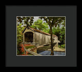 Comstock Covered Bridge East Hamptom Connecticut - Framed Print