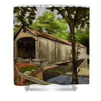 Comstock Covered Bridge East Hamptom Connecticut - Shower Curtain