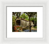 Comstock Covered Bridge East Hamptom Connecticut - Framed Print