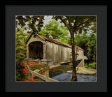 Comstock Covered Bridge East Hamptom Connecticut - Framed Print