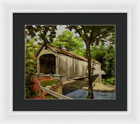 Comstock Covered Bridge East Hamptom Connecticut - Framed Print