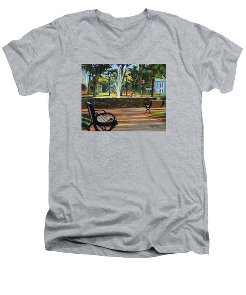 Center Green Glastonbury Connecticut   - Men's V-Neck T-Shirt